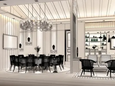 Business Restaurant - Coffee - Banquet  45 3D model