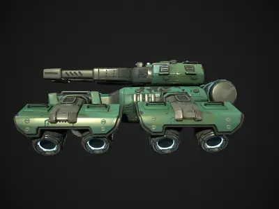 Stylized Sci Fi Space Tank-1 Low-poly 3D model