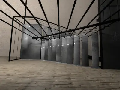 Warehouse Car studio Garage Office INTERIOR 3D model