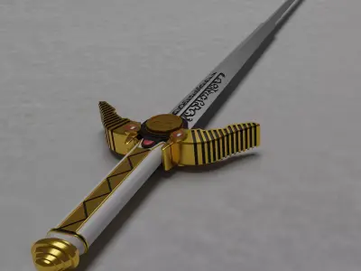 Power Rangers Inspired Lost Galaxy Quasar Saber and Sheath 3D print model