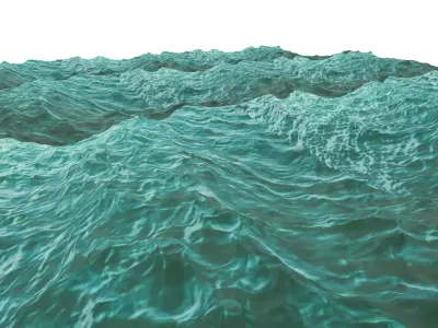 Ocean waves in Low-poly 3D model