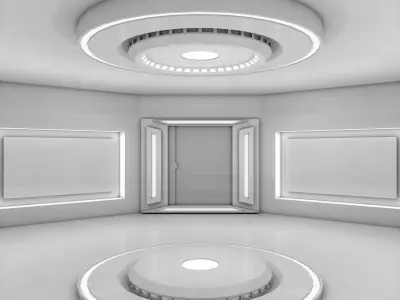 Sci Fi Room Low-poly 3D model 6