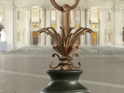 Wrought street lamp retro iron work 3D model