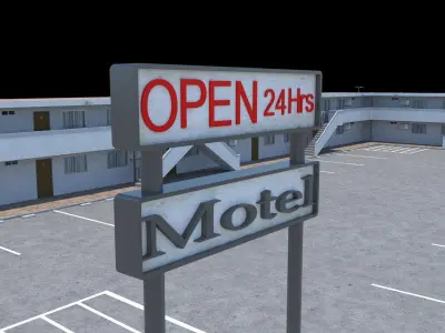 Classic Motel Low-poly 3D model