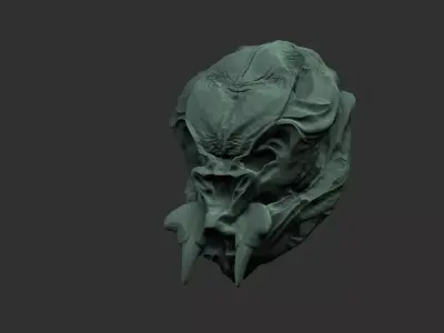 alien skull scifi planet  3D model