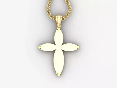 Light Gold 18K Cross Pendant 1CP055 3D print model