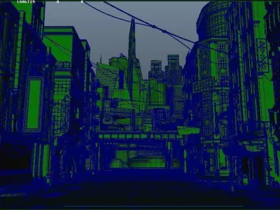 cyber city street 3D model