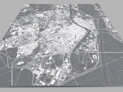 Cityscape Seville Spain 3D model