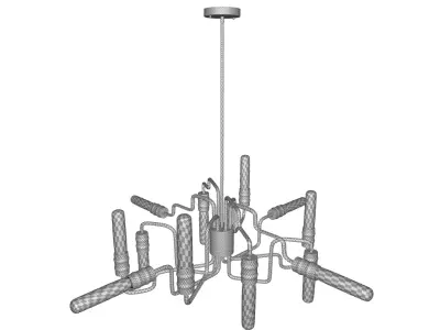 Mao Light Sputnik Modern Linear Chandelier 3D model