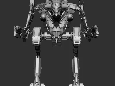Robot Mech Bi-ped character rigged  3D model