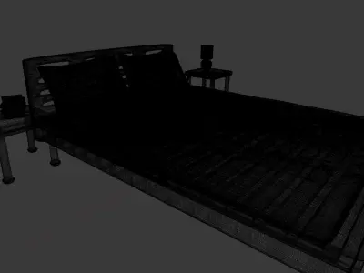 Bed and accesories 3D model