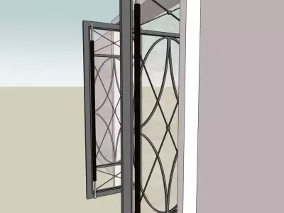 Art Deco Glass Door  3D Model 3D model