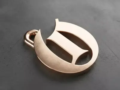 Gothic Letter O Pendant 3D print model
