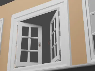 French Style window Free 3D model