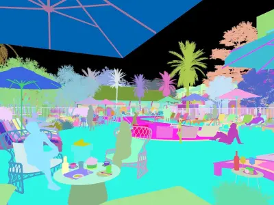 Pool view file Low-poly 3D model