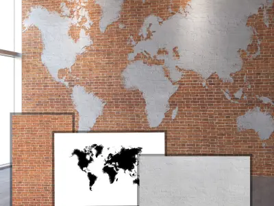 Brickwork world map 94 Texture