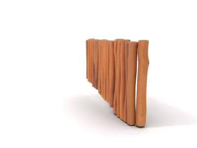 Rustic Wooden Fence model pack Low-poly 3D model