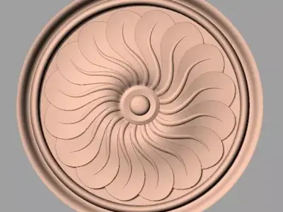 Furniture decoration round flower 3D STL model for CNC E919 3D model