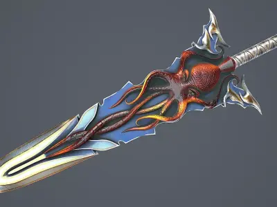 Fantasy Sword 15 3D Model Low-poly 3D model