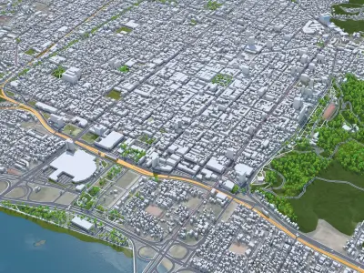 Concepcion Chile 25km AI Low-poly 3D model
