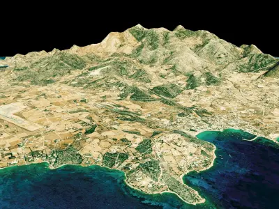 Paros island full 3d model terrain 3D model