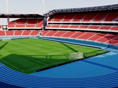 Stadium 2 fictional Low-poly 3D model