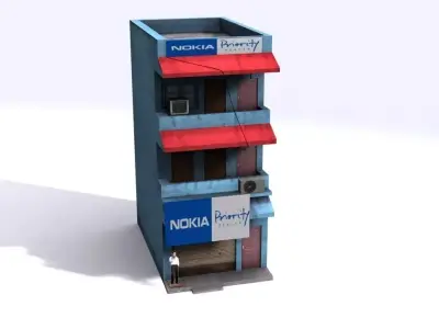 Indian Building Low Poly 02 Low-poly 3D model