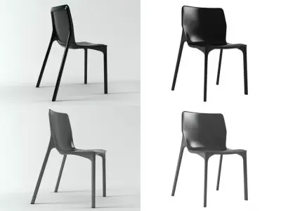 C four different chairs 3D model