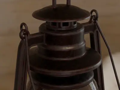 Old Vintage Lantern Low-poly 3D model