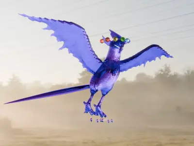 Galarian Articuno Tera Crystal Pokemon Low-poly 3D model