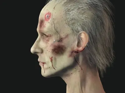 Zombie Hair  Low-poly 3D model