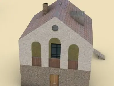 10 house ideas Low-poly 3D model