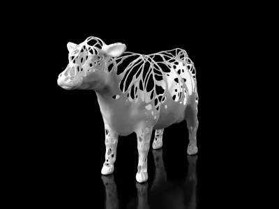 Cow Dust Voronoi Low-poly 3D model