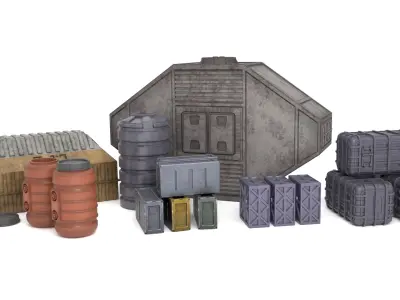 Jabbas Throne Room - Set 10a - Main Hangar Attributes 1-18 scale 3D Model Pack