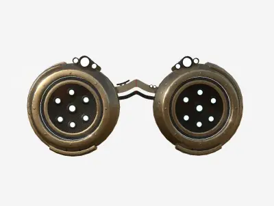 SciFi Glasses G08 Bronze - Character Design Fashion Low-poly 3D model