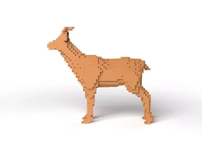 Deer Minecraft Voxel Low-poly 3D model