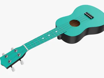 Ukulele guitar light blue 3D model