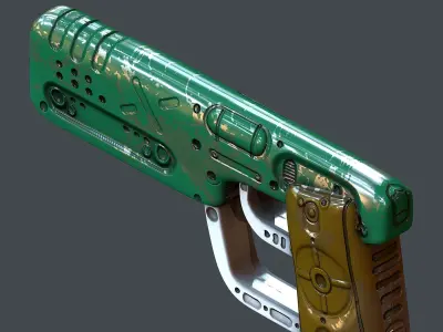 Gun scifi 3d model scifi Low-poly Low-poly 3D model Low-poly  Low-poly 3D model