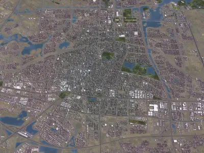 Yinchuan - 3D City Model Low-poly 3D model