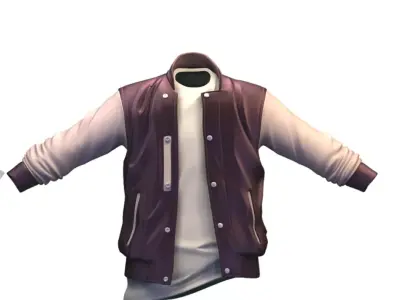Cartoon High Poly Subdivision Pilot jacket Low-poly 3D model