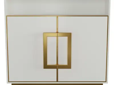 Homary-White Shoe Storage Cabinet 3D model