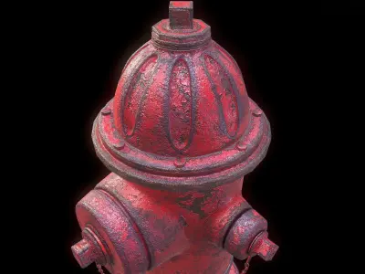 Fire Hydrant Low-poly 3D model