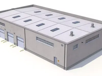 Warehouse Building 23 PBR Low-poly 3D model