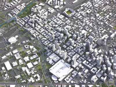 Denver - 3D City Model Low-poly 3D model