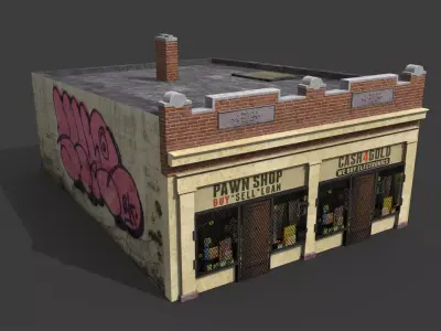 Pawn Shop Low-poly 3D model