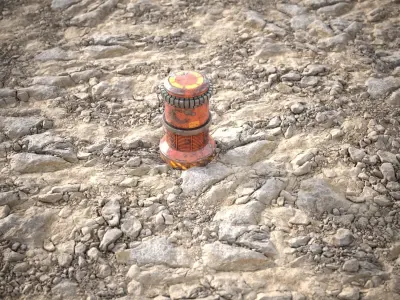 Stones sand ground tile  Low-poly 3D model