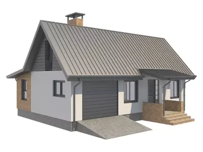 Cottage House 2 Low-poly 3D model
