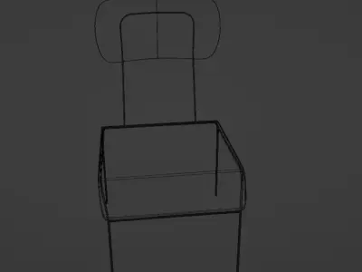 School Chair Realistic 3D Model Low-poly 3D model