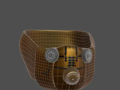 Gas mask helmet 3d model scifi Low-poly  Low-poly 3D model 214