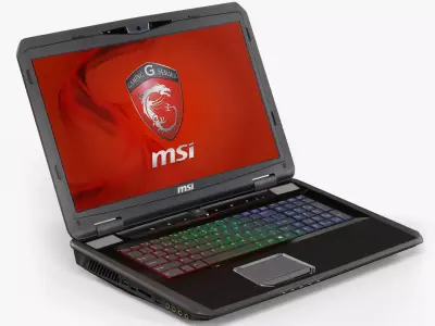 MSI GX70 3CC gaming laptop Low-poly 3D model